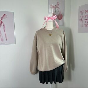 Russell Vintage 90s Cream Beige Crewneck Sweater‎ Made In Usa Womens Large